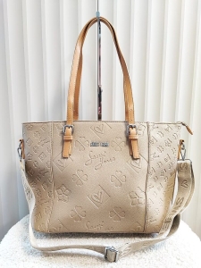 Torebka shopper taupe logowana 