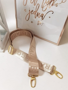 Laura Biaggi pasek do torebki beżowy