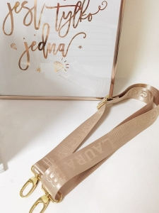 Laura Biaggi pasek do torebki beżowy