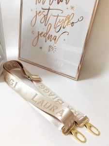 Laura Biaggi pasek do torebki beżowy