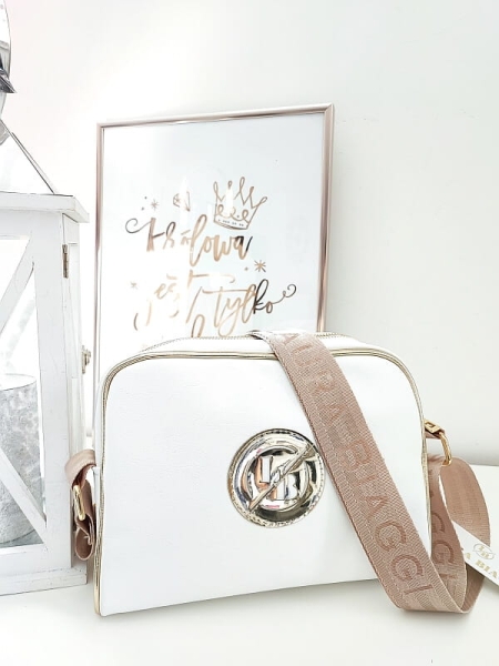 Laura Biaggi torebka listonoszka biała gładka