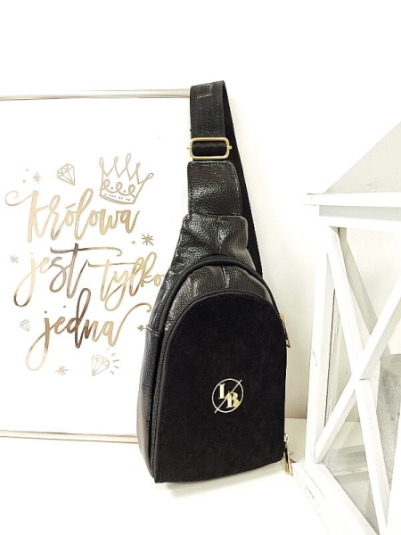 Laura Biaggi torebka nerka crossbody czarna ekozamsz