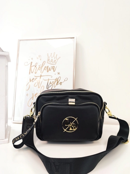 Laura Biaggi listonoszka kuferek czarna matowa 