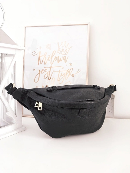 Laura Biaggi nerka maxi skórzana czarna