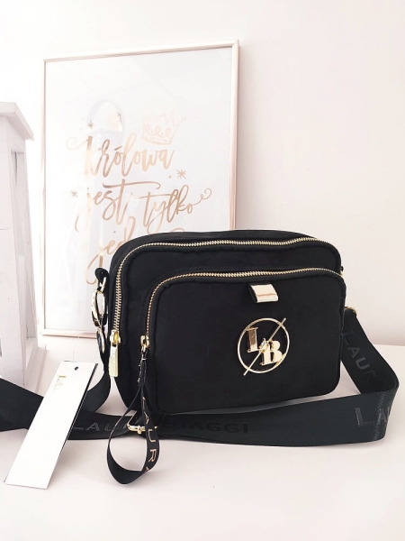 Laura Biaggi listonoszka kuferek czarna ekozamsz