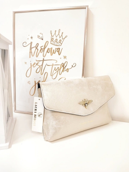 Laura Biaggi torebka kopertówka pszczółka złota 
