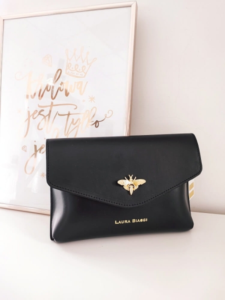 Laura Biaggi torebka kopertówka pszczółka czarna