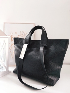Laura Biaggi torba shopper skórzana czarna