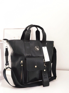 Laura Biaggi torba shopper czarna z kieszenią