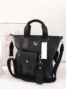 Laura Biaggi torba shopper czarna z kieszenią