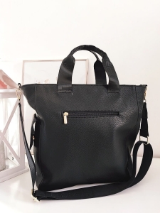 Laura Biaggi torba shopper czarna z kieszenią