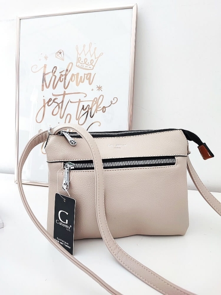 Gallantry torebka listonoszka beżowa z brązowym trzykomorowa