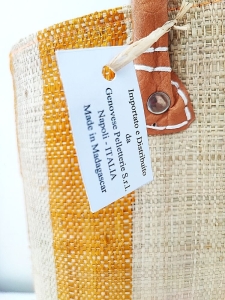 Torebki koszyki Madagaskar z żółtym - zestaw S, M, L