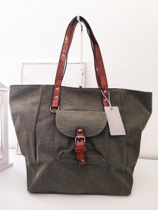 Ines Delaure torebka shopper na ramię khaki