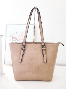 Ines Delaure torebka mini shopperka na ramię beżowa