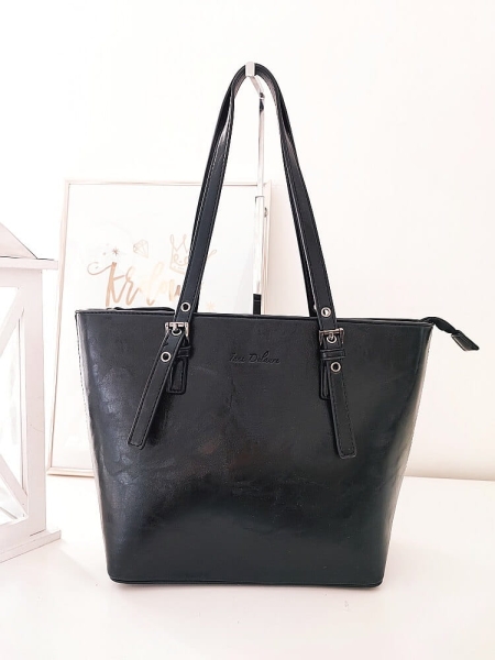 Ines Delaure torebka mini shopperka na ramię czarna