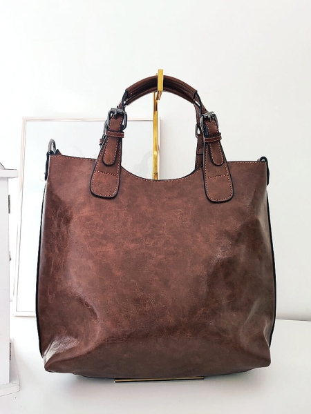 Ines Delaure torebka shopper brązowa