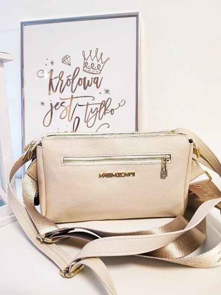 Massimo Contti listonoszka beżowa dwukomorowa zip