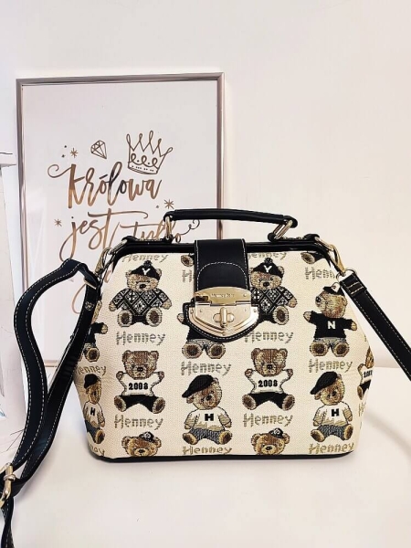 Henney Bear London torebka kuferek beżowa w misie 