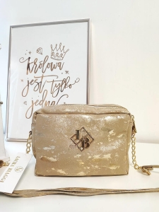 Laura Biaggi torebka kuferek złota dubaj
