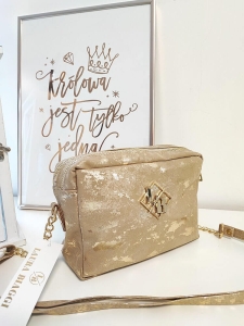 Laura Biaggi torebka kuferek złota dubaj