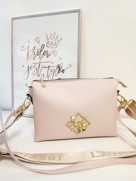 Laura Biaggi torebka listonoszka różowa trzykomorowa 