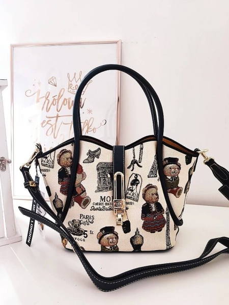 Henney Bear London torebka mini shopperka beżowa w misie