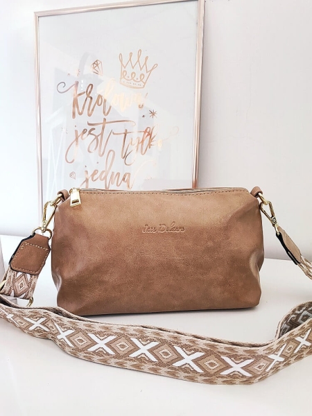 Ines Delaure torebka listonoszka beżowa 