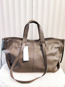 Laura Biaggi torba shopper skórzana taupe 