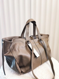 Laura Biaggi torba shopper skórzana taupe
