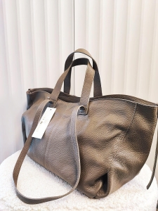 Laura Biaggi torba shopper skórzana taupe
