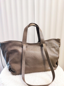 Laura Biaggi torba shopper skórzana taupe