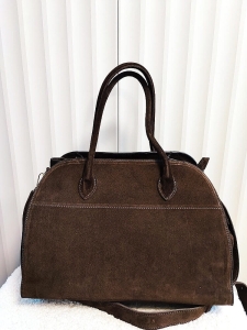 Laura Biaggi torba shopper kuferek brązowa zamszowa