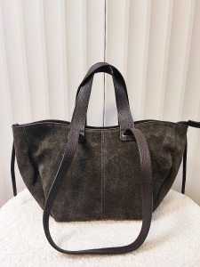 Laura Biaggi torba mini shopper zamszowa czekoladowa