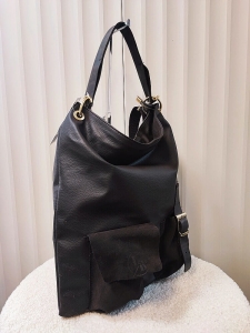 Laura Biaggi shopper worek brązowa z kieszeniami