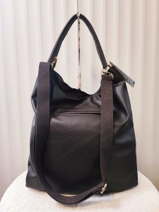 Laura Biaggi shopper worek brązowa z kieszeniami