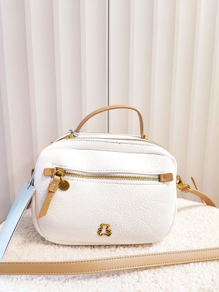 Lulu Castagnette torebka kuferek biała z beżowym dwukomorowa 