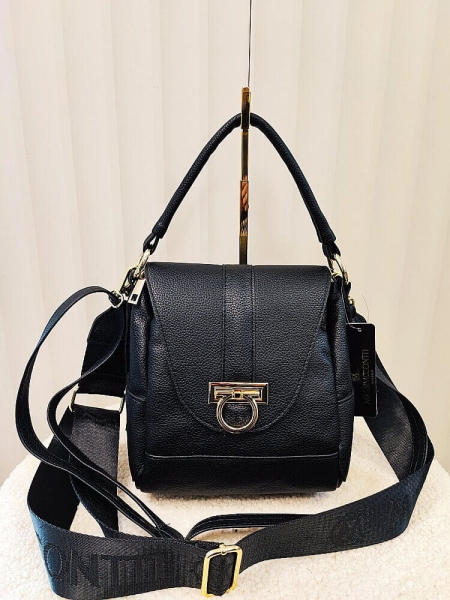 Massimo Contti torebka kuferek z klapką czarna