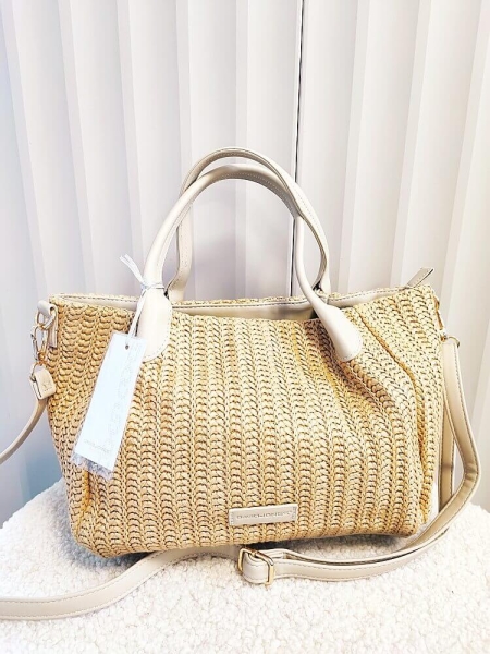 David Jones torebka shopperka koszyk beżowa