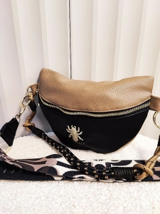 Ego torebka nerka czarna z taupe skarabeusz