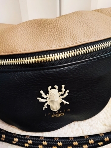 Ego torebka nerka czarna z taupe skarabeusz