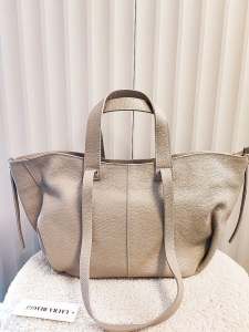 Laura Biaggi torba shopper skórzana beżowa