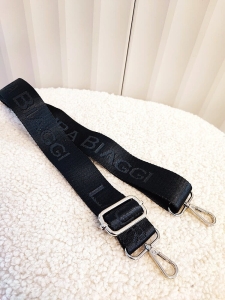 Laura Biaggi długi pasek do torebki czarny srebrny