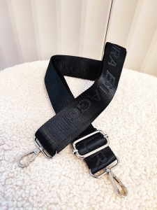 Laura Biaggi długi pasek do torebki czarny srebrny