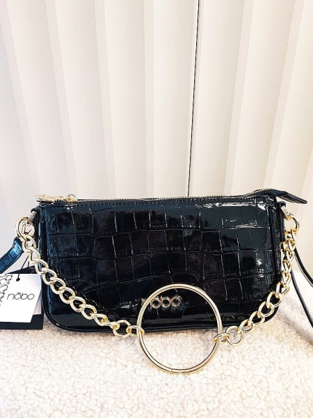 Nobo torebka listonoszka czarna z łańcuszkiem