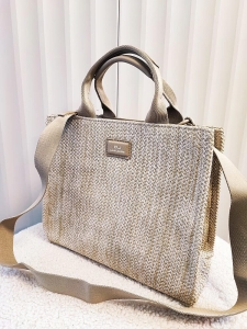 David Jones torebka shopperka koszyk beżowa