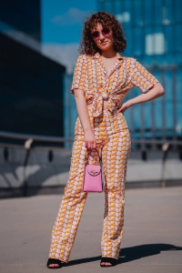 Massimo Contti mini torebka rowerówka skórzana różowa pszczółka