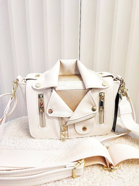 Massimo Contti listonoszka beżowa zip z klapką 