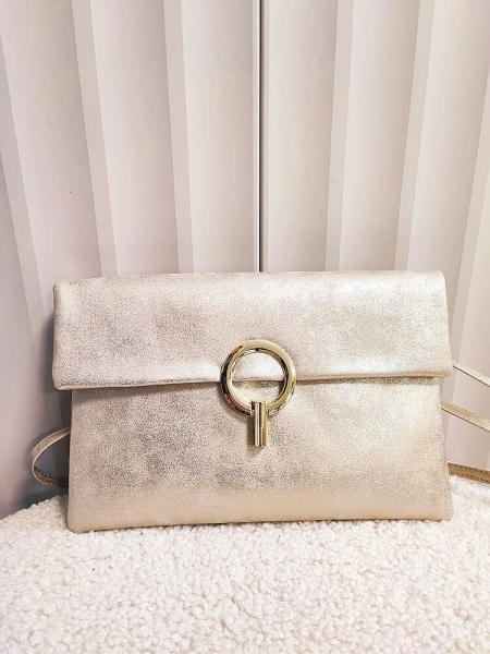 Laura Biaggi torebka kopertówka złota błyszcząca