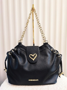 Massimo Contti torba shopper czarna serduszko